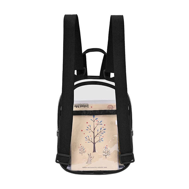 Pvc Transparent Bag Clear Travel Backpack Shoulder Bag Strap Book