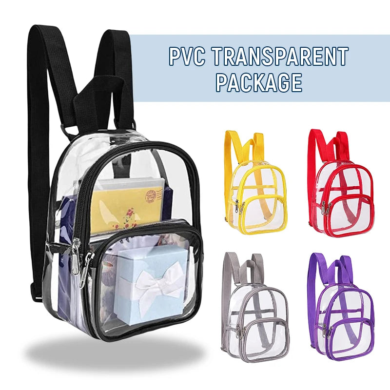 Pvc Transparent Bag Clear Travel Backpack Shoulder Bag Strap Book