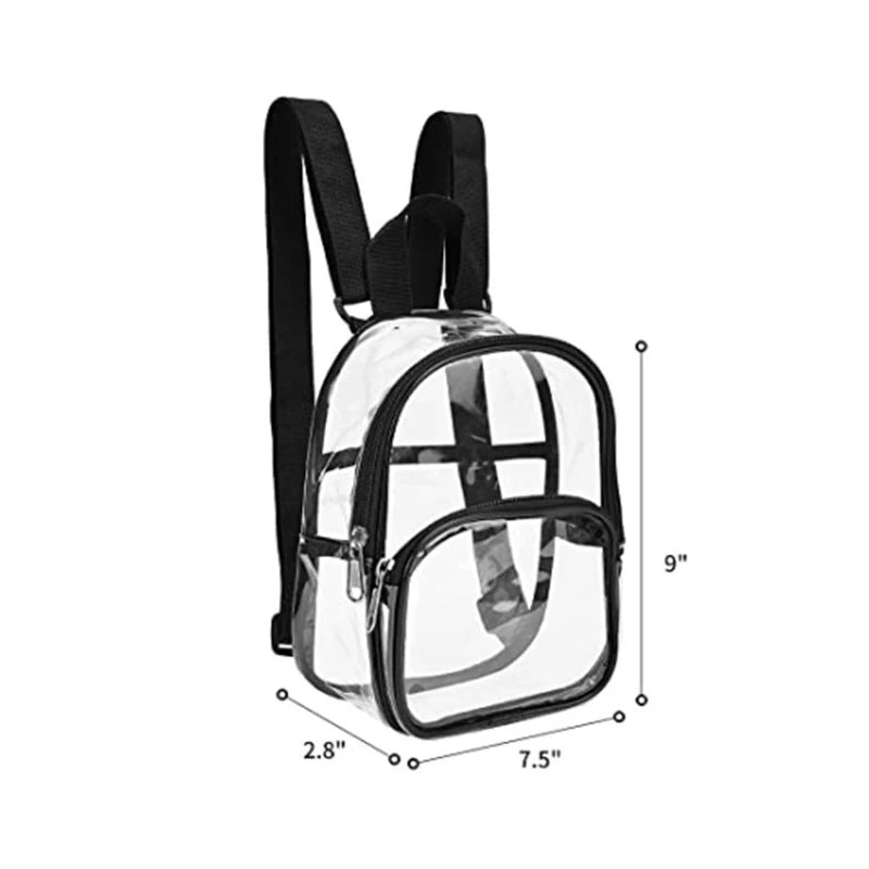 Pvc Transparent Bag Clear Travel Backpack Shoulder Bag Strap Book