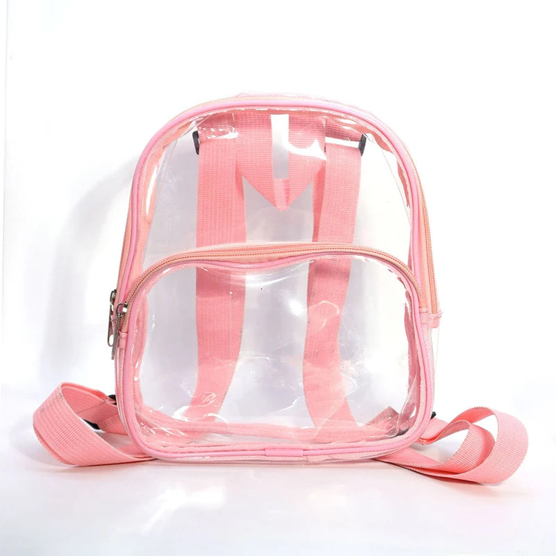 Pvc Transparent Bag Clear Travel Backpack Shoulder Bag Strap Book