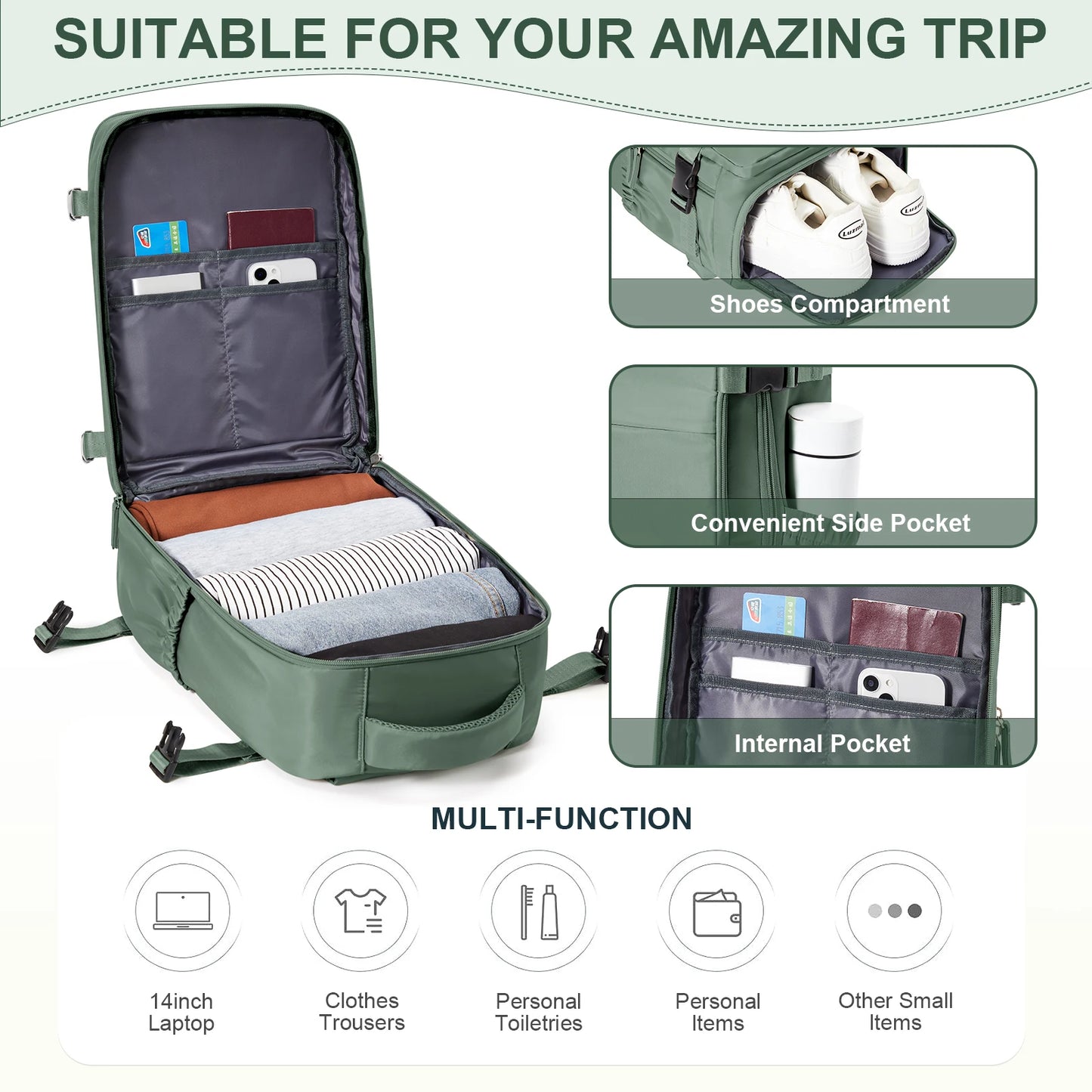 Travel Backpack 40x20x25 Cabin Bag A Travel Backpack for Men & Women
